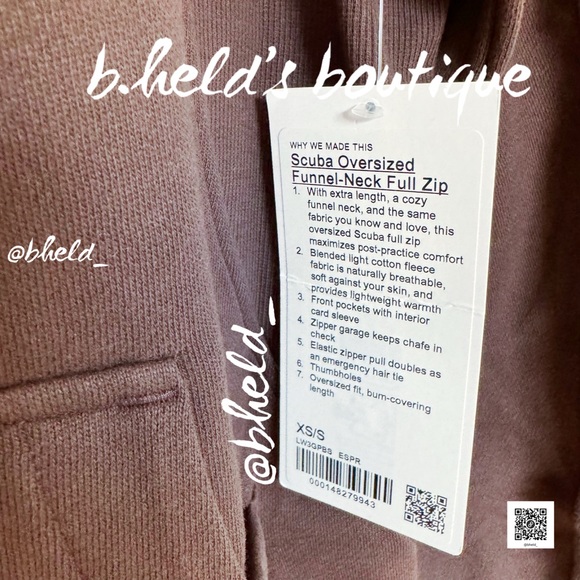 lululemon Scuba Oversized Funnel Neck Full-Zip *Long in Espresso Size XS/S NWT - Picture 2 of 16